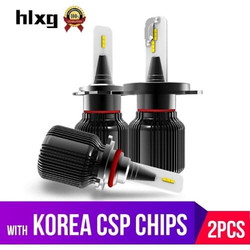 Hlxg With Korea CSP Chips H4 H7 led lamp for Car auto H8 h11 led H27 880 881 fog light 9005 HB3 HB4 Diodes Bulb 6000K 8000LM 12V
