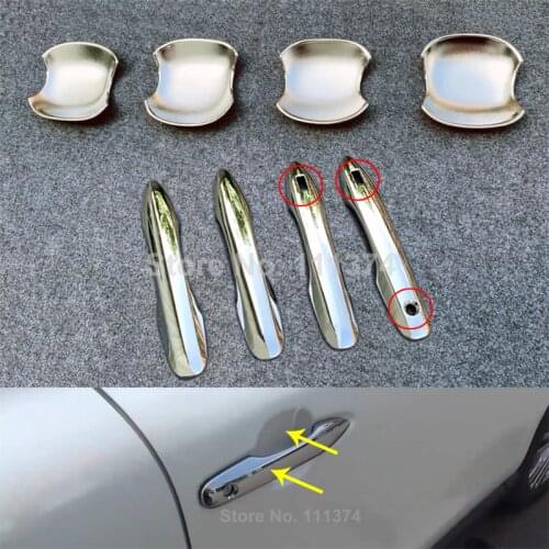 Chrome Car Door Handle Bowl Protect Decor Cover Trim For Toyota Harrier Venza 2020 2021 Car Exterior Refit Styling Accessories
