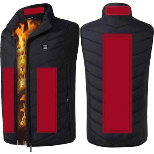 Intelligent Hiking Heated Vest Men Outdoor USB Infrared 4 Areas Heating Vest Jacket Winter Flexible Thermal Clothing Waistcoat