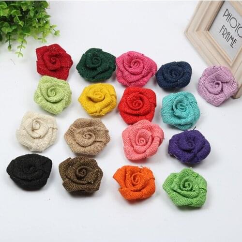 Fake Rose Flowers Wedding Decoration Hemp Wrist Color Linen Hand Jute Lace Artificial DIY Clothing Accessories Flower Christmas