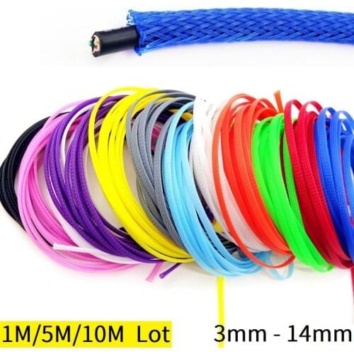 Cable Sleeve PET Braided Expandable Sleeving 3mm 4mm 5mm 6mm 8mm 10mm 12mm 14mm Insulated Nylon Protector High Density Wire Wrap