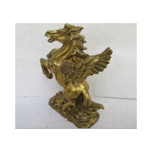 Chinese bronze statues carved animals run successfully god horse