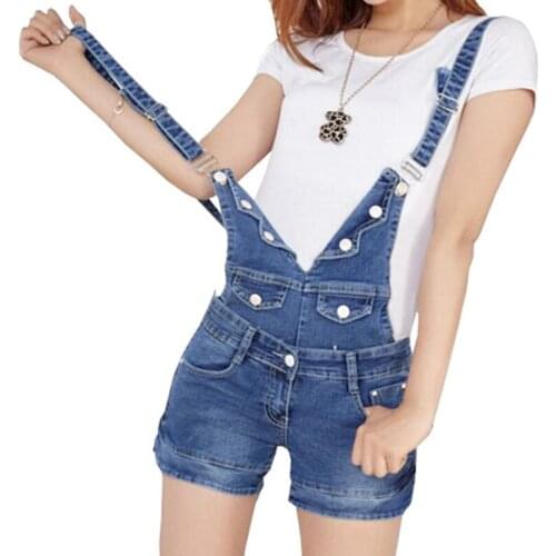 Classic Womens Denim Jumpsuit Slim Fit Female Ripped Holes Vintage Washed Overalls Jean Pants Jumpsuits For Girl