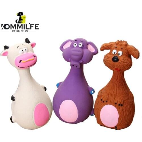 KOMMILIFE New Cartoon Interactive Pet Dog Toys Funny Pet Bite Chew Toys for Dogs Latex Squeaky Sound Dog Toys Dog Accessories