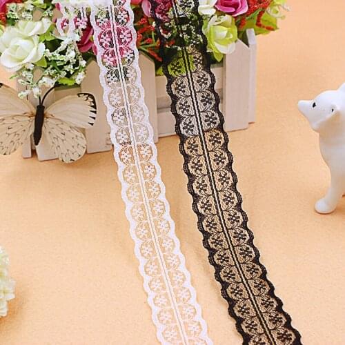 10yards/lot Hot Sale width 25MM Lace Ribbon Tape lace fabric Trim Ribbons for DIY Sewing Garments Handmade Clothing Accessories