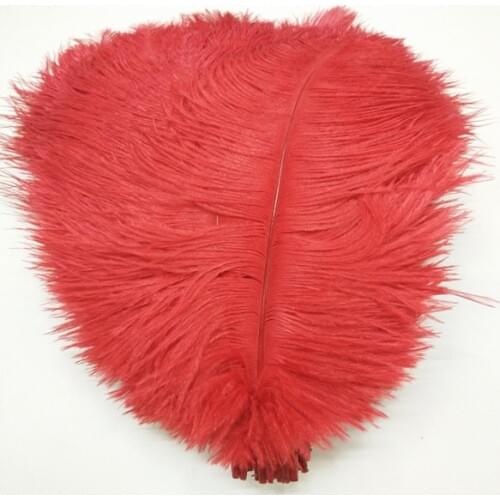 Hot! 100 Pcs/lot long 12-14 inches / 30-35 cm red Color Ostrich Feathers ostrich plumes for party /wedding decorative