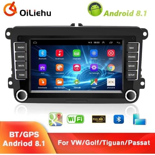 OiLiehu 2 Din Android Car Radio Stereo Receiver GPS 7'' Multimedia Player For Volkswagen/VW/Tiguan/Golf/Skoda/Passat b6/b7/Seat