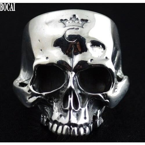 Thai silver S925 sterling silver rings mens punk skull ring classic Garber ring