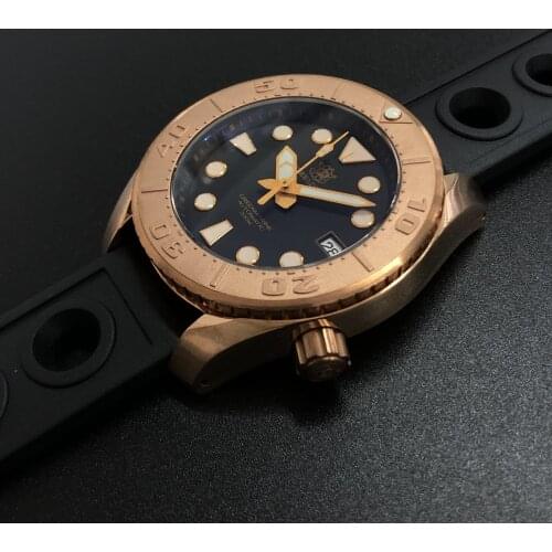 Steeldive SD1971S CUSN8 Bronze Case Rubber Strap 200M Water Resistant Automatic NH35 Men Dive Watch