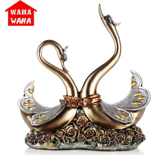Resin Vivid Swan Crafts European-style Swan Set Out Creative Decorations for The Living Room and Study Decor Luxury Figurines