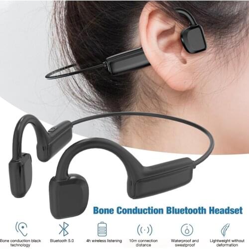 Bone Conduction Headphones Wireless Bluetooth Earphone Sports Headset Sweatproof Stereo Hands-free With Microphone For Running