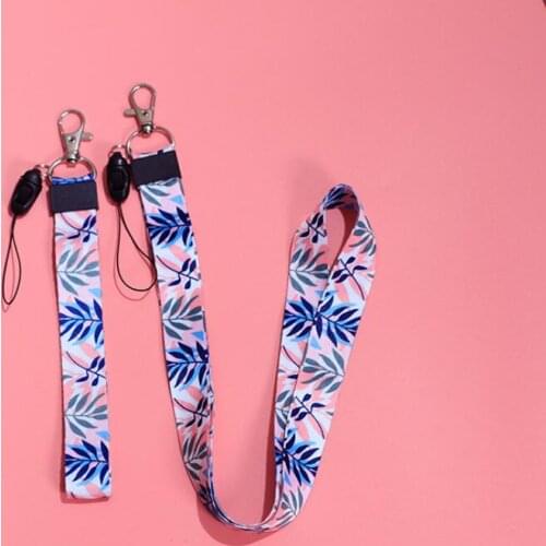 Small Fresh Leaves Neck Strap Lanyards for Keys ID Card Straps USB Badge Holder DIY Hang Rope
