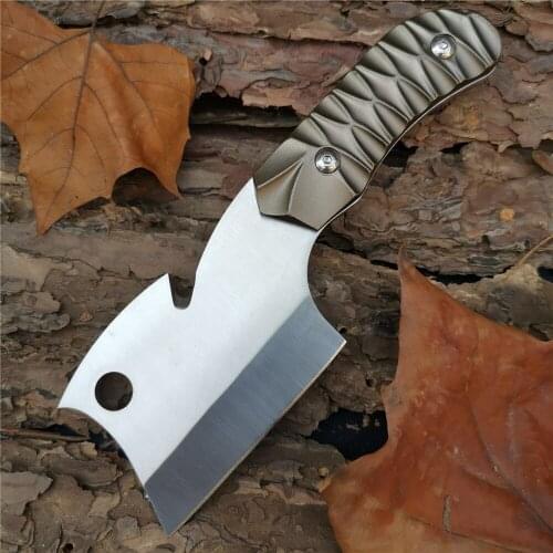 Fixed Blade Knife Mini Professional Cleaver Knife Chinese Kitchen Knife Chef Knife Meat Cutter with Nylon Sheath Outdoor Hatchet