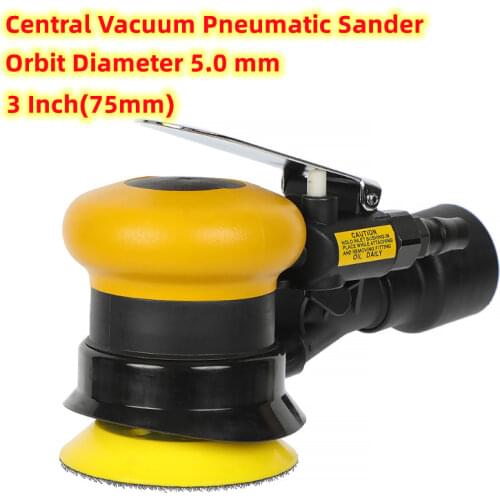 Orbital 5mm 3 inch Air Sander Polisher Pneumatic Tools Central Vacuum Light Weight Random Circle Round Pad 75mm