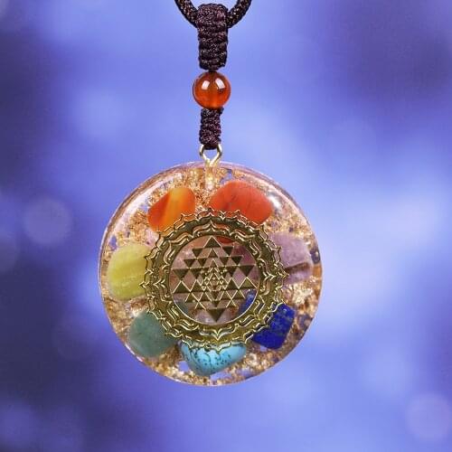 Orgonite Pendant Chakra Reiki Healing Necklace Yoga Energy Sweater Chain Necklace For Women Men Jewelry