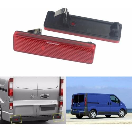 ANGRONG 2x Red Lens Rear Bumper Reflector For Vauxhall / Opel Vivaro Movano A For Nissan Primastar(CA329)