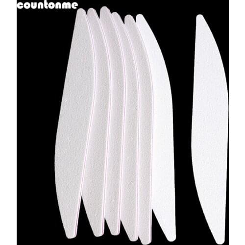 10Pcs Nail File 100/180 Emery Board Sanding Buffer Block White Moon Nail Art Tips Polishing Remover Manicure Lime A Ongle Kit