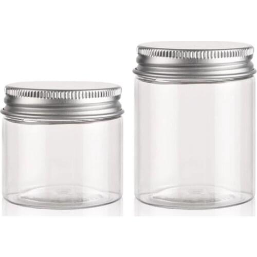 Food container 100ml 200ml 250ml 500ml clear PET plastic candy jar Tins plastic bottles food storage Tins PET nuts food grade
