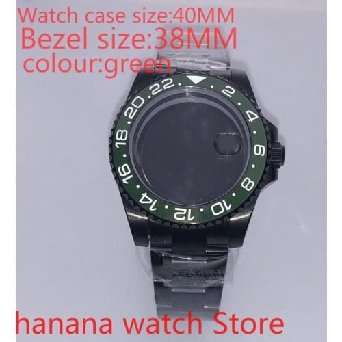 Suitable for NH35 36 Mingzhu2813 Miyata automatic winding 40mm sealed back black box series, with rotating bezel green