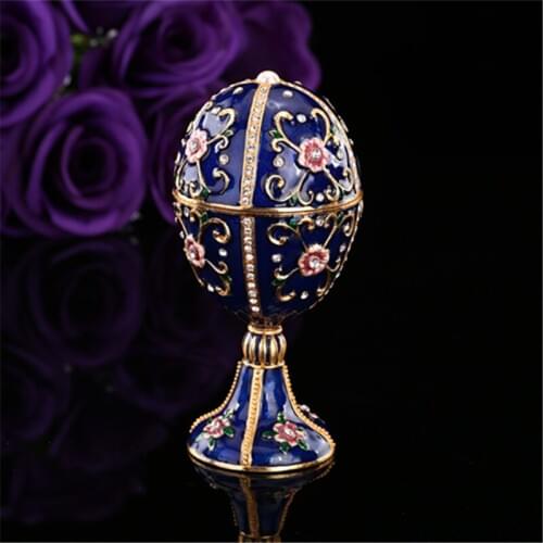 Qifu Handicraft Color Faberge Egg Shape Trinket Box Gift