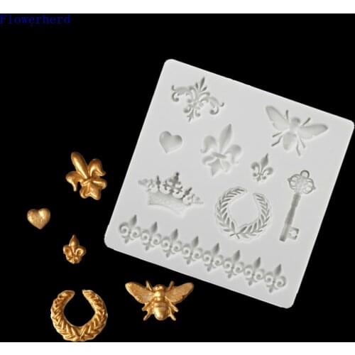 European Style Key Crown Heart Butterfly Chocolate Mold Fondant Silicone Mold Baking Tool Cake Decorating Pastry Tool Jelly Mold
