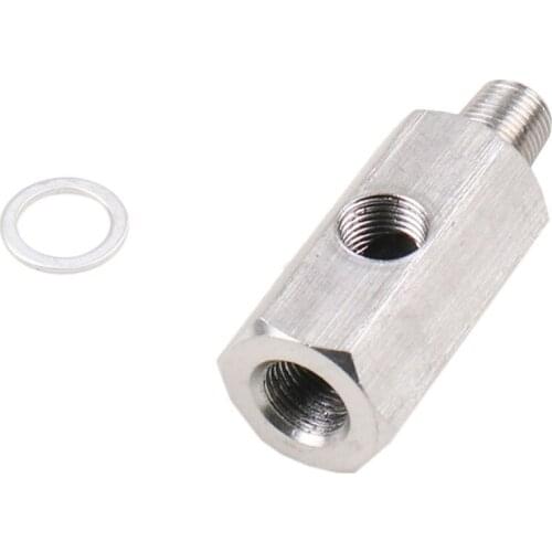 Stainless Steel Turbocharger Connector 1/8Inch BSPT Oil Pressure Sensor Tee to NPT Adapter Turbo Supply Feed Line Meter