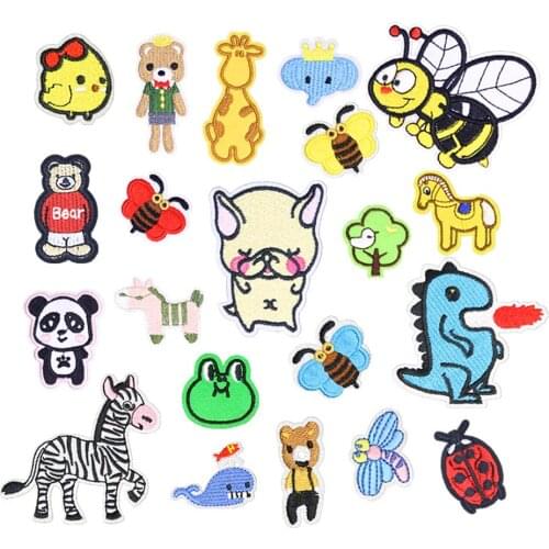 Fabric Embroidered Animal Cartoon Patch Cap Clothes Stickers Bag Sew Iron On Applique DIY Apparel Sewing Clothing Accessories