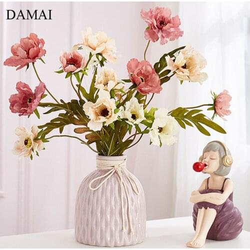 Simple Flower Vase Home Decor Flowers Vases Plant Pots Decorative Living Room Decoration Accessories Creativity Relief Ornaments