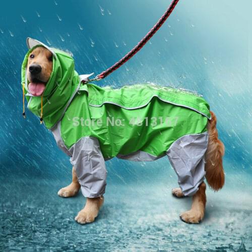 Dog Raincoat Waterproof Jumpsuit For Small Medium Large Dogs Pet Rain Coat Clothes Apparel Big Size Removable Hood