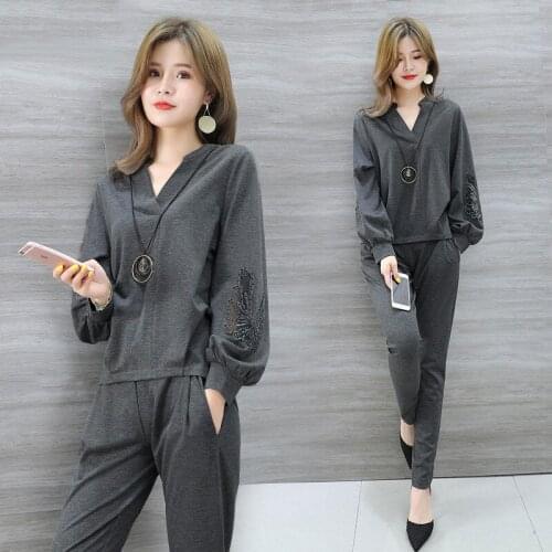 Women Two-Piece Blouse And Trousers Spring And Autumn Casual 2-Piece Set
