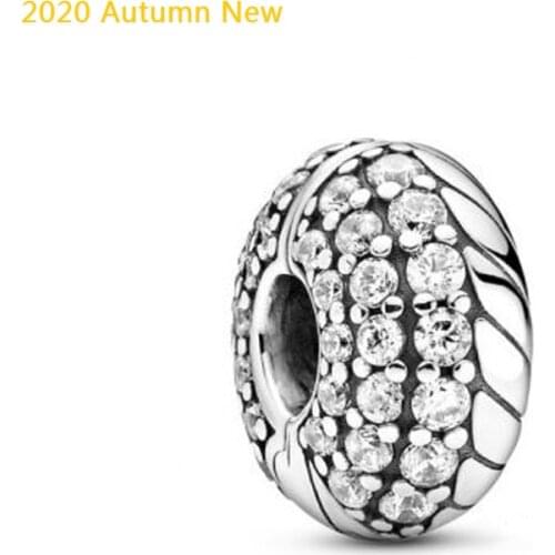 Fit Original Pan Bracelets 2020 Autumn New 925 Sterling Silver Bead Pavé snake bone positioning beads Women DIY Fashion Jew