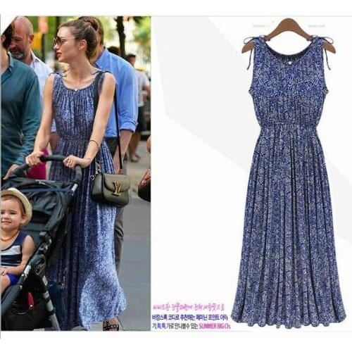 Artfeel New Print Holiday Style dress Women Boho Longuette Slim Summer Beach Lace up Office laddy Sleeveless Braces dress