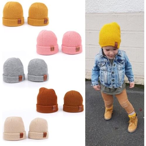 1/2pcs Winter Parent-child Hats Mom Dad Women Man Toddle Kids Baby Boy Girl Winter Warm Caps Knit Beanie Hat Adults Kids Caps
