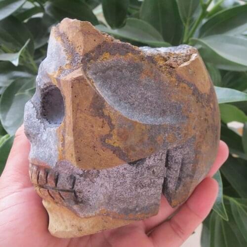 1.69lb Natural Ancient Warring States Zhanguo Red Agate Crystal Skull Hand Carved Meditation Healing Fengshui