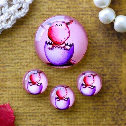 12mm 25mm 14mm 16mm 18mm 20mm Photo Glass Cabochons Round Cameo Set Handmade Settings Stone Cartoon 08