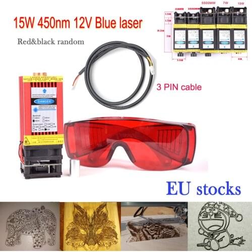 450nm 15000mW 12V High Power Adjustable Focus Blue Laser Module DIY Laser engraver accessories 15W laser head