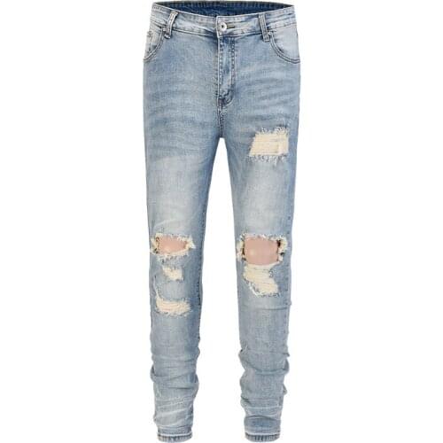 2018 TOP Best version designer clothes big ripped men jeans hip hop justin bieber moto biker Fashion Casual Hole jeans 30-36