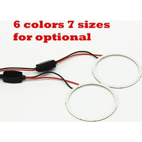 50 pairs 60mm 70mm 90mm car COB DRL daytime halo ring angel eye COB fog light 100mm 80mm