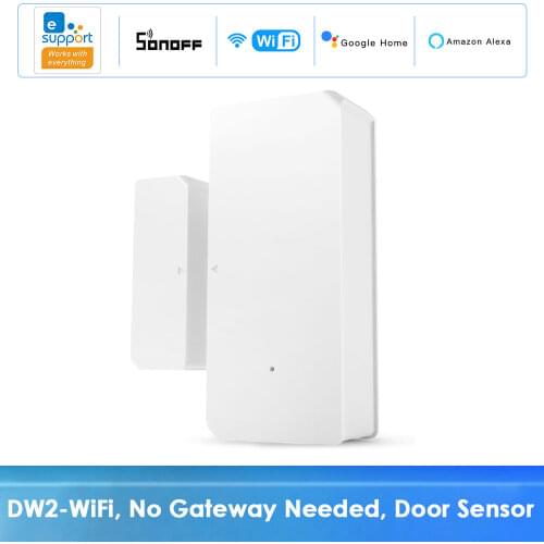 SONOFF DW2 wifi door window sensor detector support ewelink app realtime push reminder smart home remote control no hub required