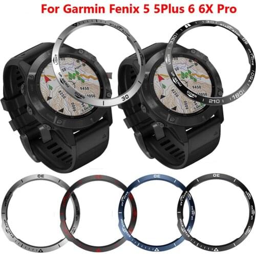 Bezel Rings Stainless Steel Sculptured Time Units Adhesive Anti-Scratch Case Cover For Garmin Fenix 5 6 6X Pro Frame Protection