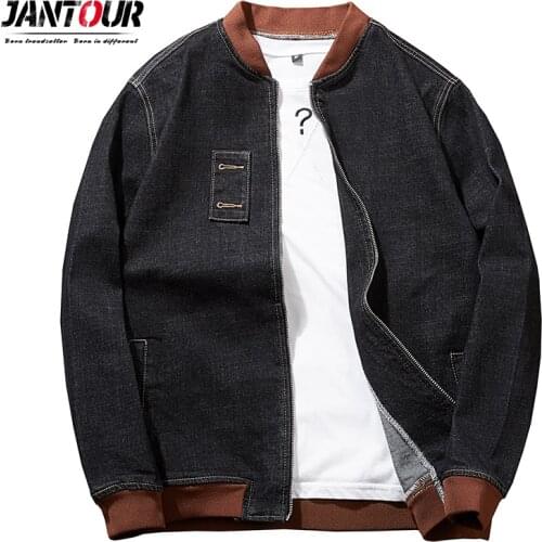 Men Streetwear Bomber Jacket Long Sleeve baseball Denim Jackets Zipper Jacket Male Outwear Brand Men Clothing Big Size 7XL 8XL