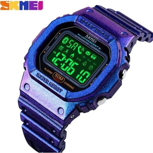SKMEI Sport Digital Watches Men Waterproof Bluetooth Wristwatch Pedometer Calorie Tracker For iPhone Huawei Xiaomi 1629