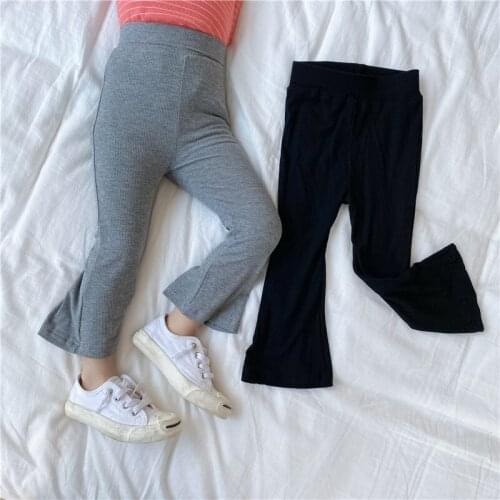Ma&Baby 1-7Y Toddler Children Kids Girls Flare Pants Knitted Solid Color Pants Leggings Trousers Autumn Bottoms DD88