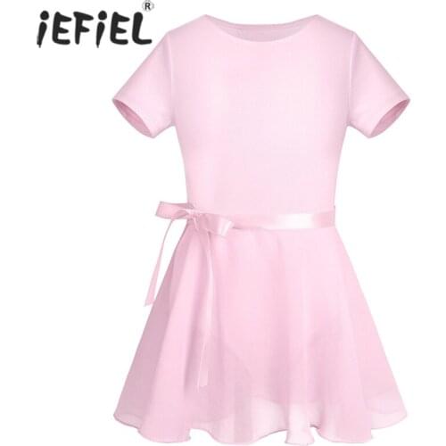 Girls Ballet Dance Dress for Kid Toddler Girl Ballet Leotard for Performance Gymnastic Exercise with Chiffon Girls Tutu Skirt