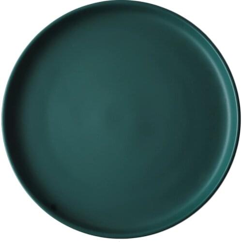 Nordic Western Style Elegant Black Salad Plate Restaurant Steak Plate Hotel Home Dish Deep Dinner Plate Dish