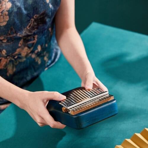 Thumb Finger Piano Kalimba with Tuning Hammer Deer 17 Keys Acacia Wooden Sticker for Music Lovers Playing Accessories