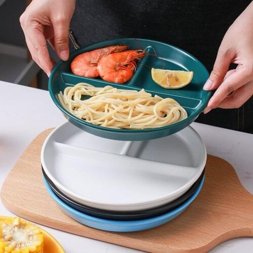 For One Person Ceramic Grid Plate Snack Plate Internet Celebrity Ins Childrens Baby Plate Onion Ginger Garlic Multi-part Tray