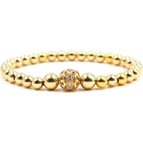 Classics Gold Ball Beaded Bracelet Delicacy Natural Stone Beads Bracelet Braceletfor Men Women Friend Gift Charm Strand Jewelry