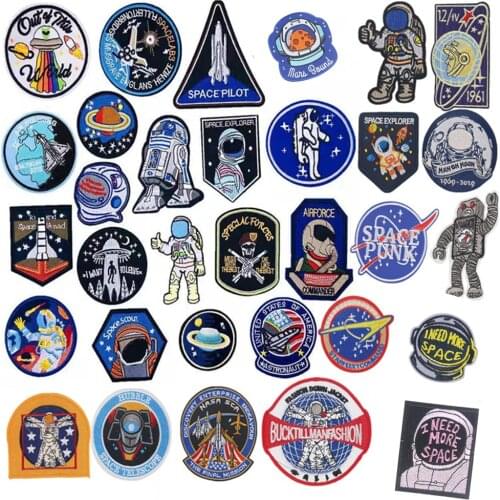 Space Pilot Patch On Clothing Air Policing DIY Iron On Embroidered Patches For Badge Stickers Jackets T-shirt Accessories