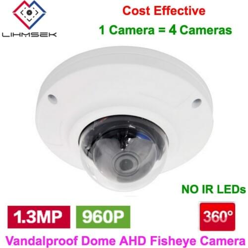 Lihmsek Mini Security 1.3 Megapixel 960P AHD CCTV 360 degree Fisheye Dome Camea with Wide Angle Viewing